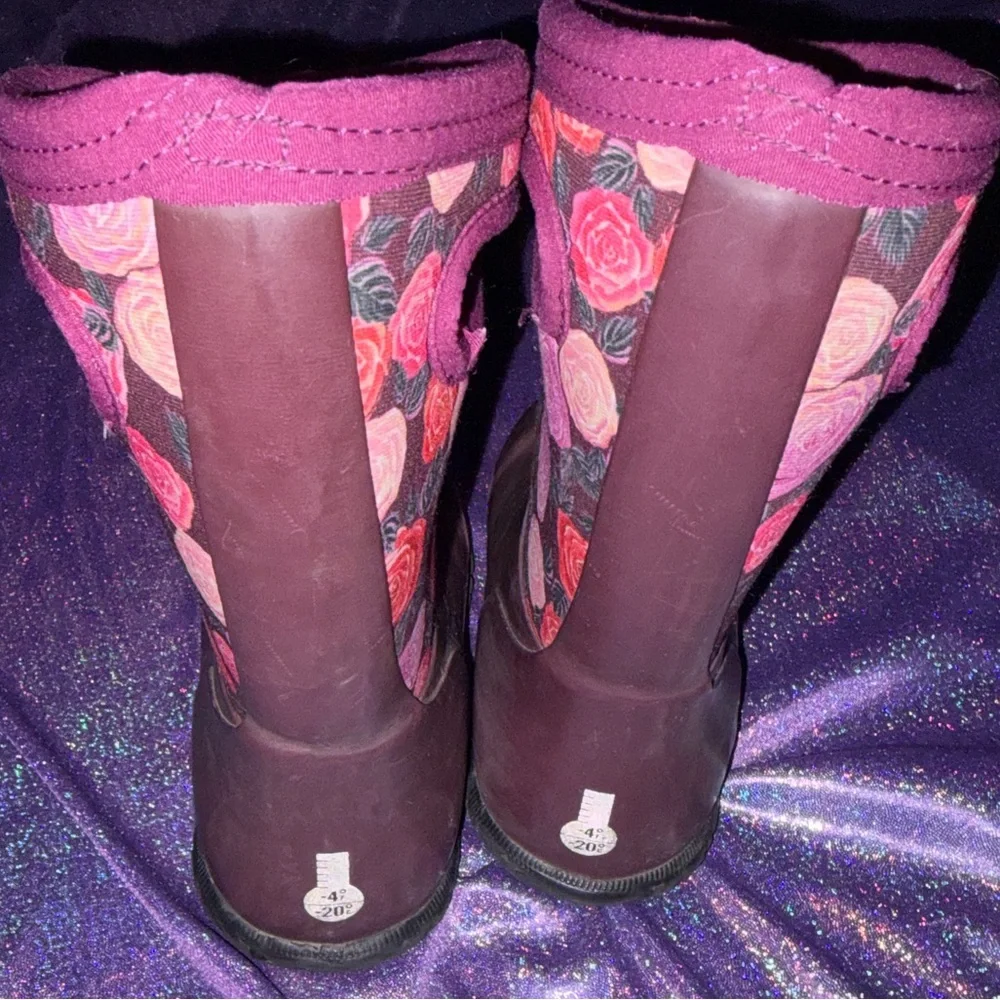 Bogs Floral Rose Print Boots